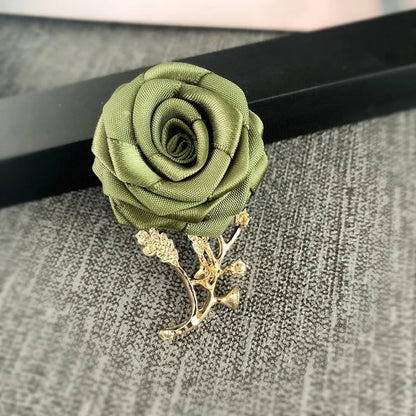 Korean Fabric Rose Flower Magnet Brooches for Men and Women Fashion Suit Shirt Corsage Party Wedding Brooch Jewelry Gifts