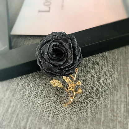 Korean Fabric Rose Flower Magnet Brooches for Men and Women Fashion Suit Shirt Corsage Party Wedding Brooch Jewelry Gifts