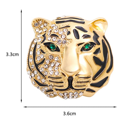 Wuli&baby Big Brand Rhinestone Tiger Brooches For Women Men 2-color 2022 The Year Of Tiger Party Brooch Pin Gifts