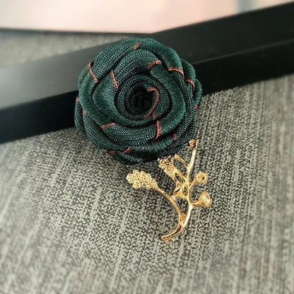 Korean Fabric Rose Flower Magnet Brooches for Men and Women Fashion Suit Shirt Corsage Party Wedding Brooch Jewelry Gifts