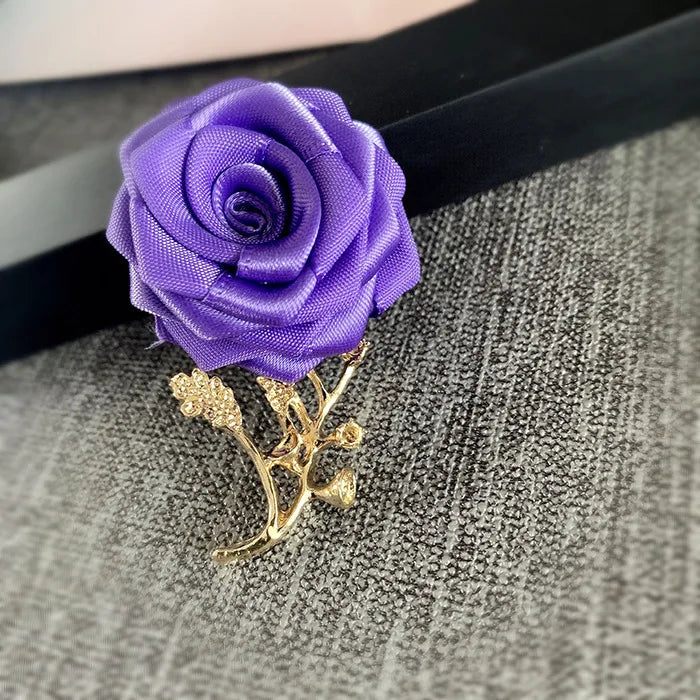 Korean Fabric Rose Flower Magnet Brooches for Men and Women Fashion Suit Shirt Corsage Party Wedding Brooch Jewelry Gifts