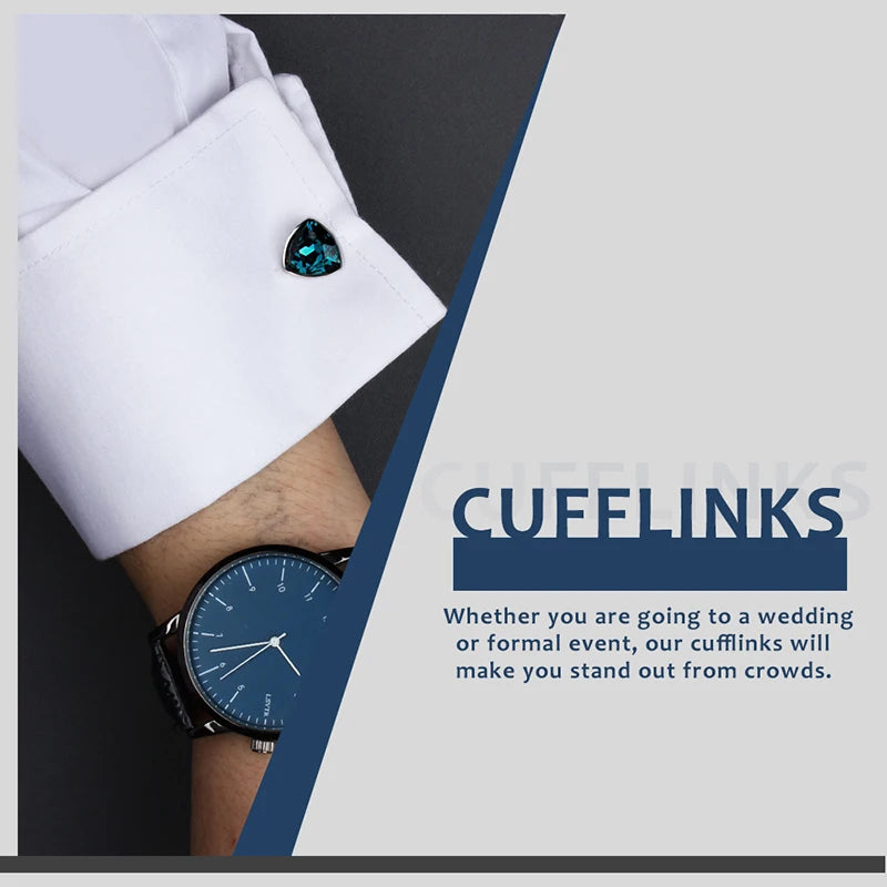 HAWSON Mens Cufflinks and Tuxedo Studs Set,luxury crystal cufflinks for Birthday Wedding Anniversary Jewelry or Accessories