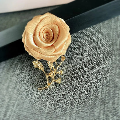 Korean Fabric Rose Flower Magnet Brooches for Men and Women Fashion Suit Shirt Corsage Party Wedding Brooch Jewelry Gifts