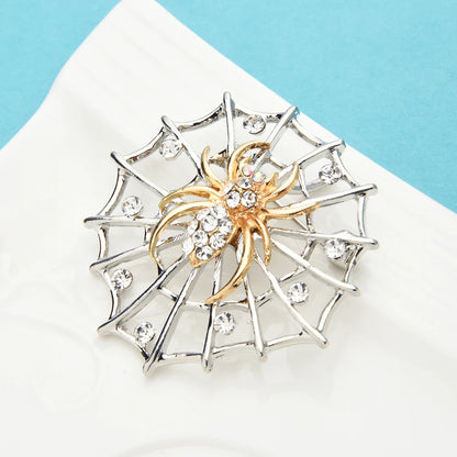 Wuli&baby Spider And Net Brooches For Unisex Pearl Insect Party Casual Brooch Pins Gifts