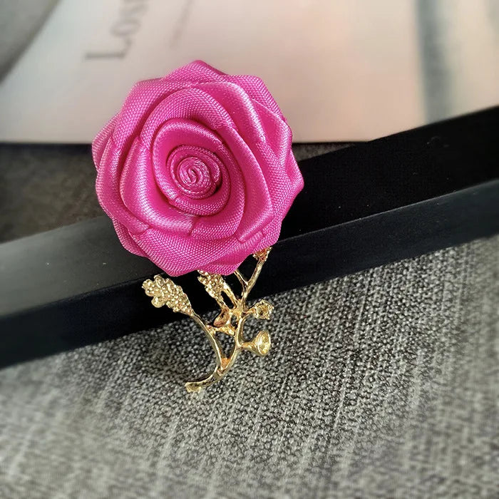 Korean Fabric Rose Flower Magnet Brooches for Men and Women Fashion Suit Shirt Corsage Party Wedding Brooch Jewelry Gifts