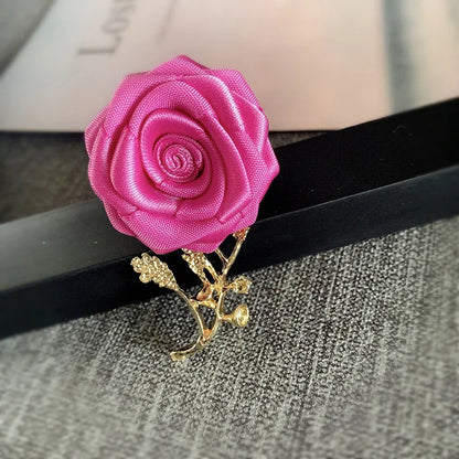 Korean Fabric Rose Flower Magnet Brooches for Men and Women Fashion Suit Shirt Corsage Party Wedding Brooch Jewelry Gifts