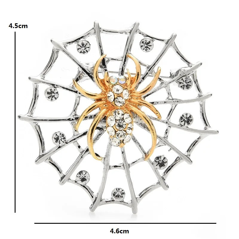 Wuli&baby Spider And Net Brooches For Unisex Pearl Insect Party Casual Brooch Pins Gifts