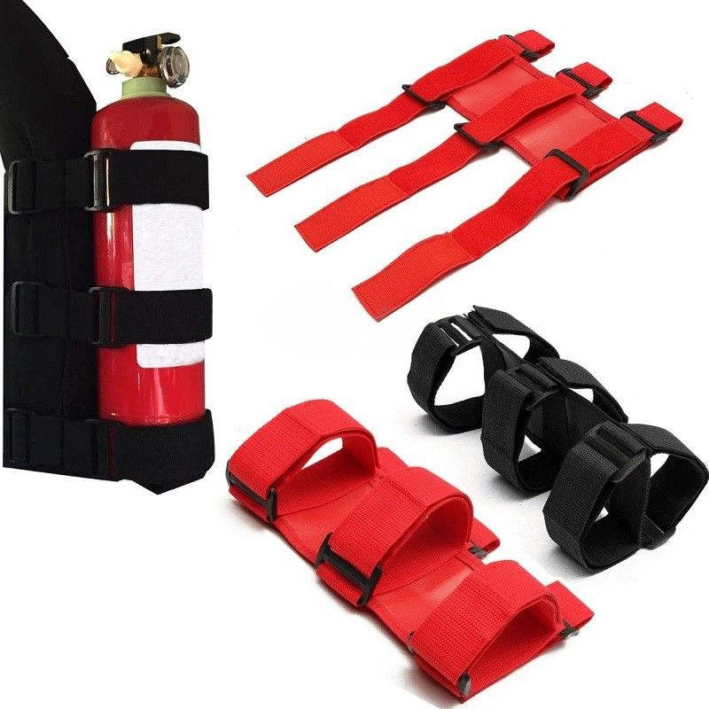 Adjustable Extinguisher Mount Strap Oxford Cloth Car Roll Bar Fire Extinguisher Holder Belt for Jeep Wrangler TJ JK JL 1997-2018
