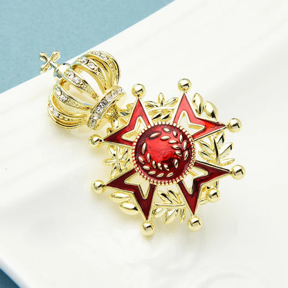 Wuli&baby Wear Crown Star Brooches For Women Unisex Alloy Enamel Office Casual Badge Brooch Pins Gifts
