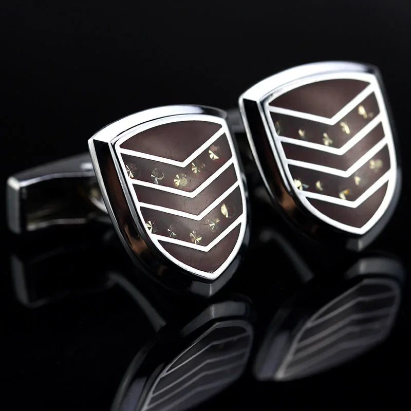 New Luxury Shirts Cuff Links for Mens Christmas Santa Claus Wedding Cufflinks Movie Magic/Gold Leaf/Crown Suit Button Jewelry