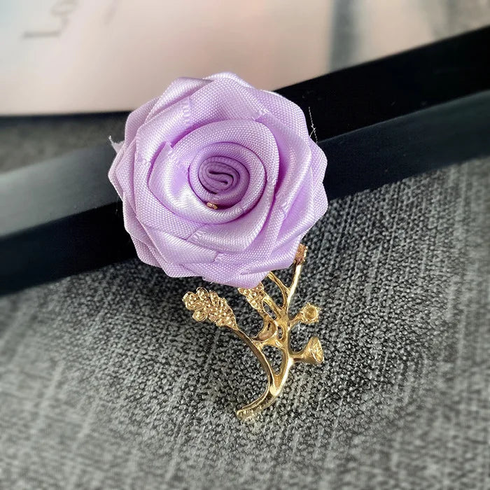 Korean Fabric Rose Flower Magnet Brooches for Men and Women Fashion Suit Shirt Corsage Party Wedding Brooch Jewelry Gifts