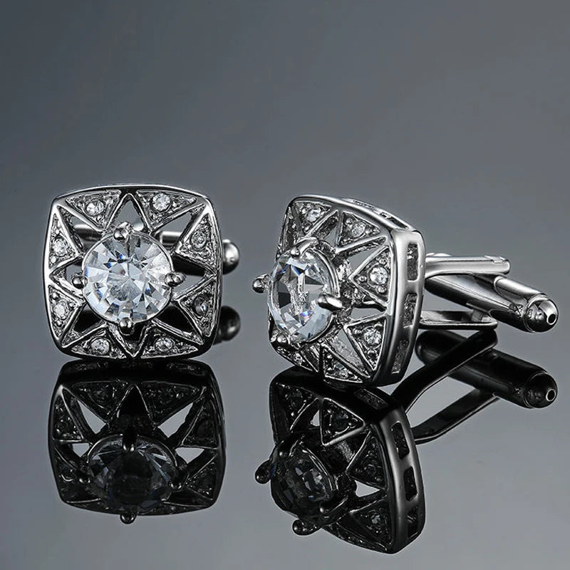 High end brand fashion men's mage shirt Cufflinks high quality crystal zircon Cufflinks wholesale / retail