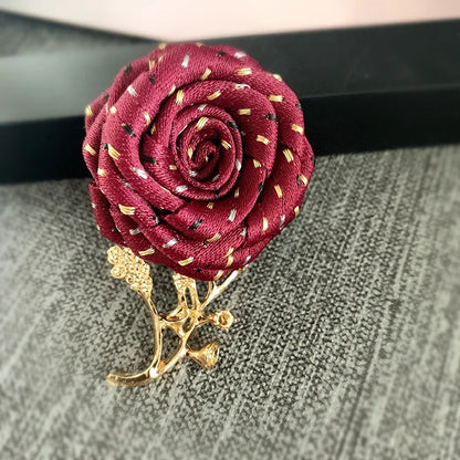 Korean Fabric Rose Flower Magnet Brooches for Men and Women Fashion Suit Shirt Corsage Party Wedding Brooch Jewelry Gifts