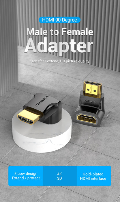 Vention HDMI Adapter 90 270 Degree Right Angle Male to Female Converter 4K HD Connector for HDTV PS4 Lptop TV Box HDMI Extender