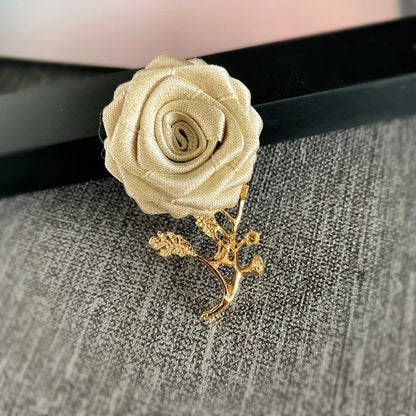Korean Fabric Rose Flower Magnet Brooches for Men and Women Fashion Suit Shirt Corsage Party Wedding Brooch Jewelry Gifts