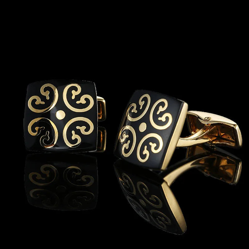 Quality Gold Color Cufflinks Retro Pattern Poker Bird Knot Fish Bullet French Shirt Cuffs Suit Accessories Wedding Jewelry