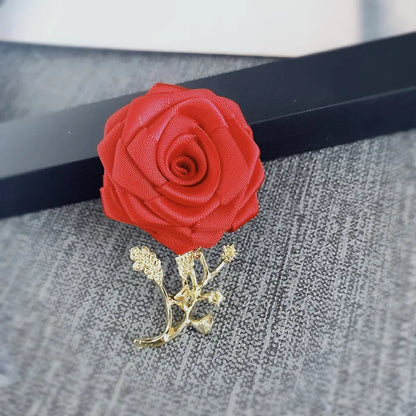 Korean Fabric Rose Flower Magnet Brooches for Men and Women Fashion Suit Shirt Corsage Party Wedding Brooch Jewelry Gifts
