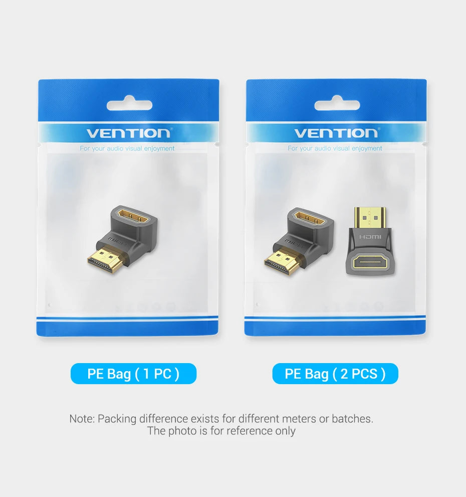 Vention HDMI Adapter 90 270 Degree Right Angle Male to Female Converter 4K HD Connector for HDTV PS4 Lptop TV Box HDMI Extender