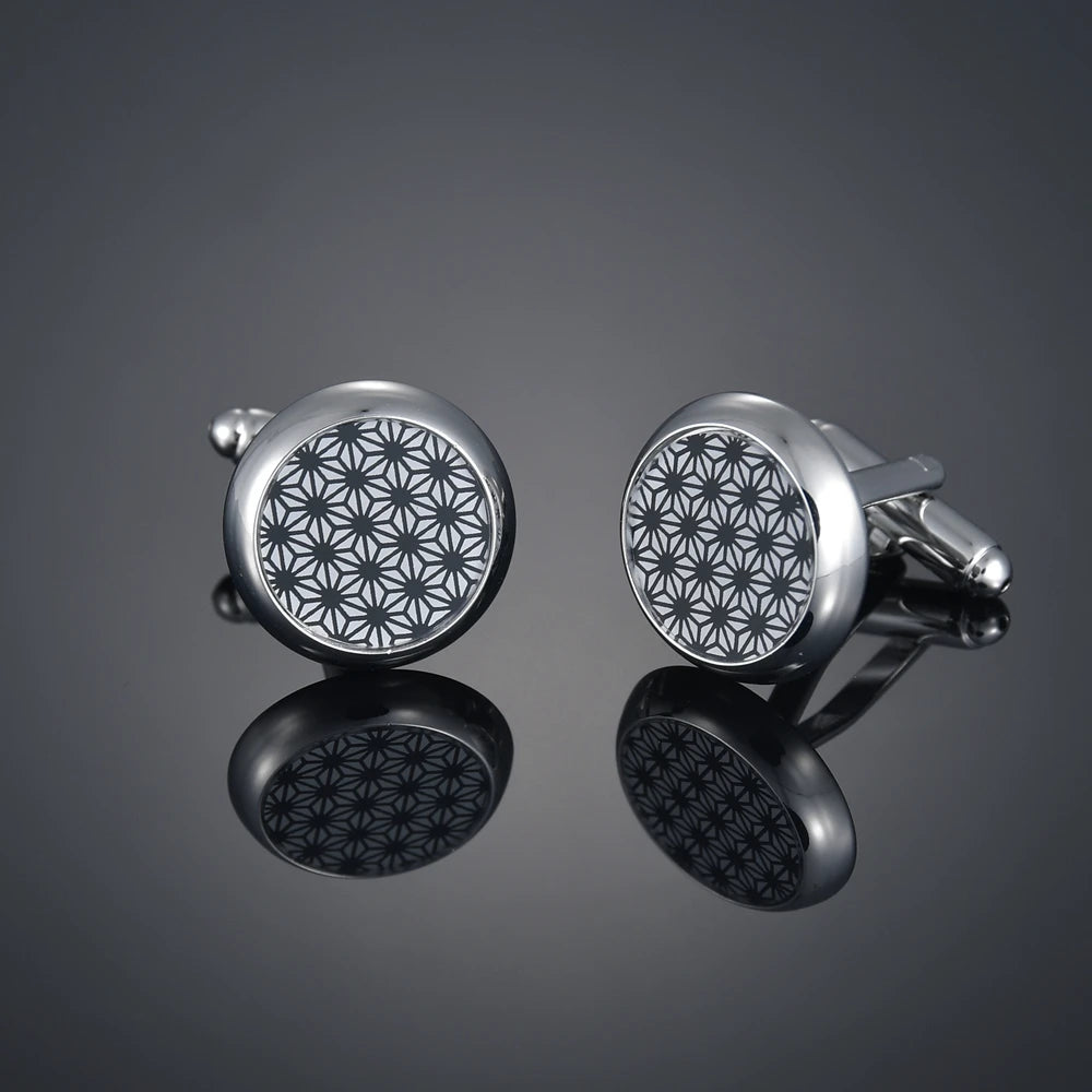 New Luxury Shirts Cuff Links for Mens Christmas Santa Claus Wedding Cufflinks Movie Magic/Gold Leaf/Crown Suit Button Jewelry
