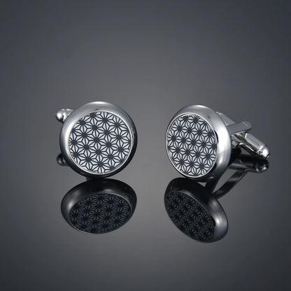 New Luxury Shirts Cuff Links for Mens Christmas Santa Claus Wedding Cufflinks Movie Magic/Gold Leaf/Crown Suit Button Jewelry