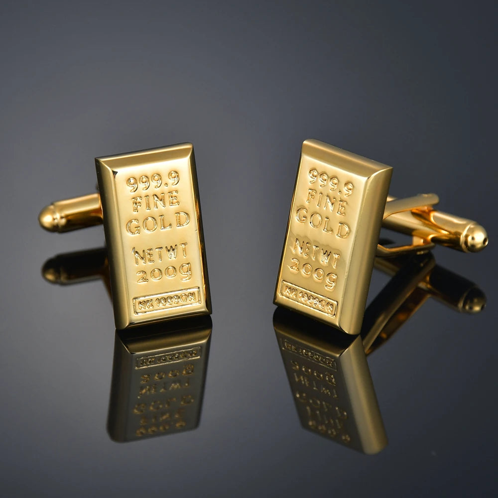 New Luxury Shirts Cuff Links for Mens Christmas Santa Claus Wedding Cufflinks Movie Magic/Gold Leaf/Crown Suit Button Jewelry