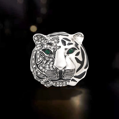 Wuli&baby Big Brand Rhinestone Tiger Brooches For Women Men 2-color 2022 The Year Of Tiger Party Brooch Pin Gifts