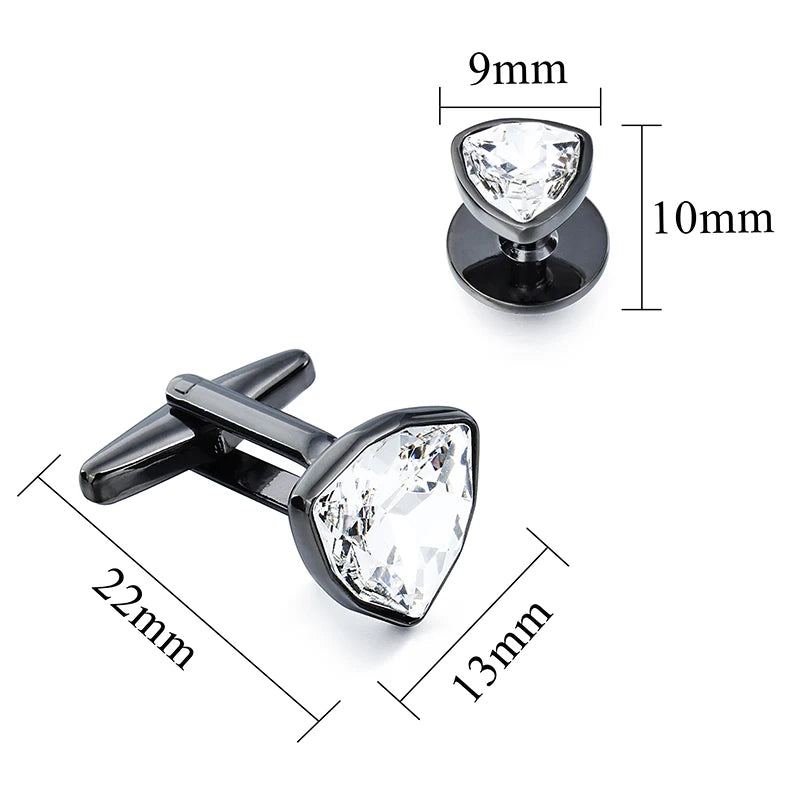 HAWSON Mens Cufflinks and Tuxedo Studs Set,luxury crystal cufflinks for Birthday Wedding Anniversary Jewelry or Accessories