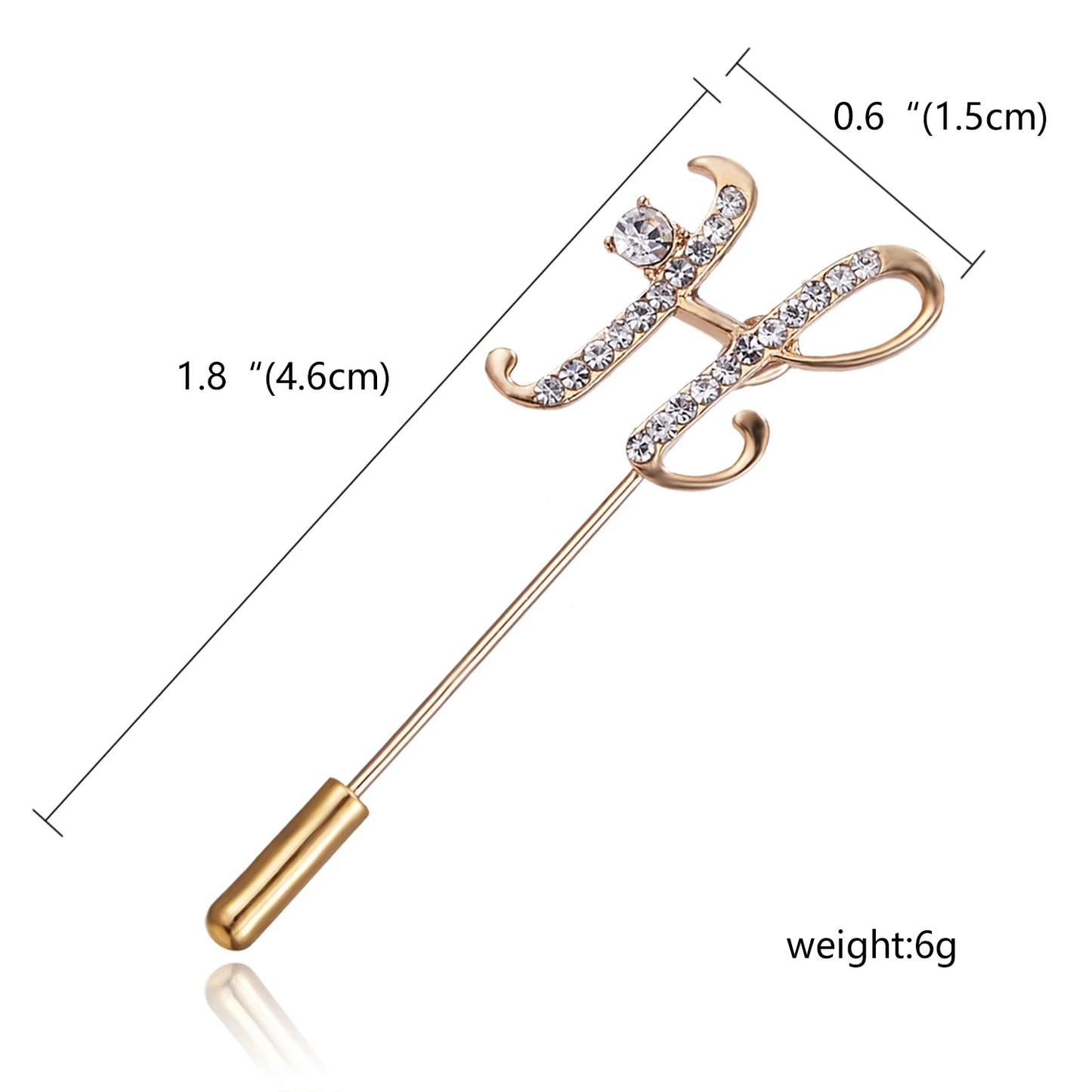Rinhoo Trendy Korean Crystal Rhinestone Flower Long Needle Pin Brooch Women Simple Wedding Letters Butterfly Crown Badge Jewelry