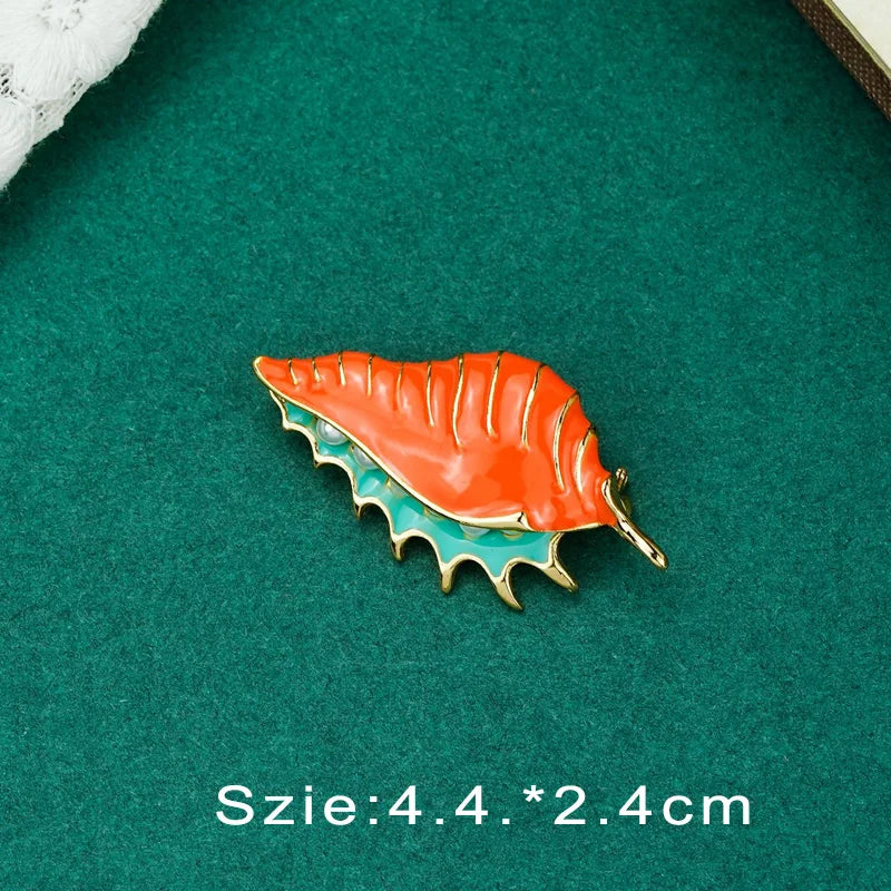Vintage Palace Plant Flower Baroque Brooch Red Enamel Pearl Brooch Pin Woman Girl Party Accessories