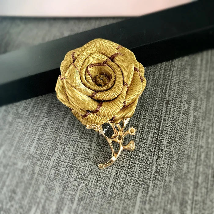 Korean Fabric Rose Flower Magnet Brooches for Men and Women Fashion Suit Shirt Corsage Party Wedding Brooch Jewelry Gifts