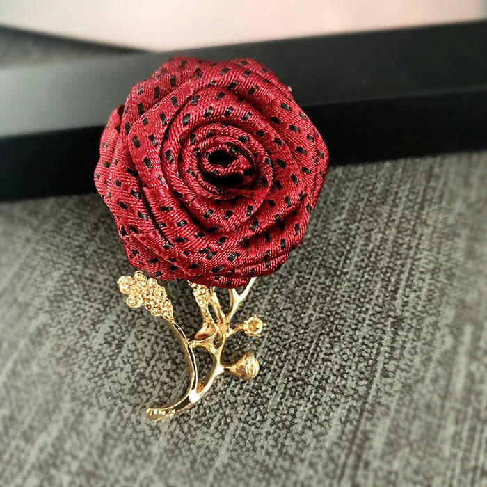 Korean Fabric Rose Flower Magnet Brooches for Men and Women Fashion Suit Shirt Corsage Party Wedding Brooch Jewelry Gifts