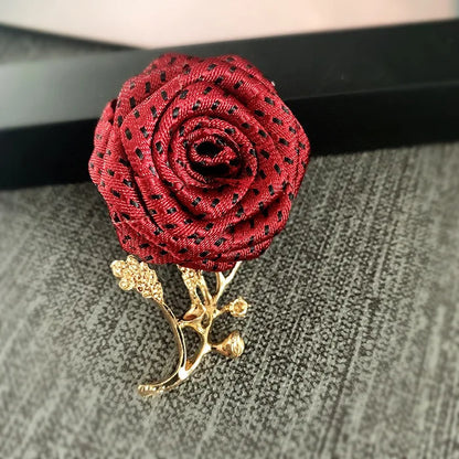 Korean Fabric Rose Flower Magnet Brooches for Men and Women Fashion Suit Shirt Corsage Party Wedding Brooch Jewelry Gifts