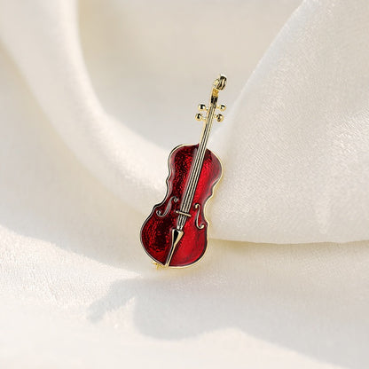 Fashion Violin  Punk Brooches Crystal Rhinestone Musical Instruments Brooch Pin Jewelry Accessories