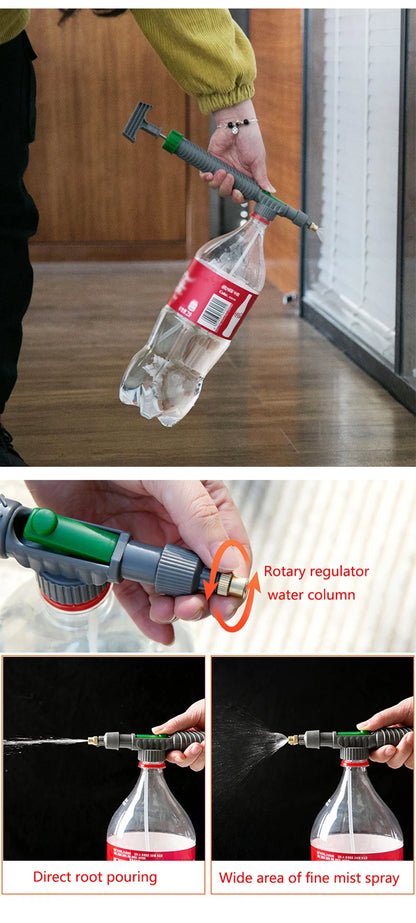 High Pressure Air Pump Manual Sprayer Adjustable Drink Bottle Spray Head Nozzle Garden Watering Tool Sprayer Agriculture Tools