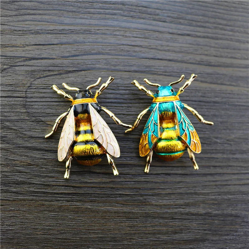 Enamel Bumblebee Brooches Women Alloy Yellow Bee Insect Brooch holiday Gift Broche Banquet Pins