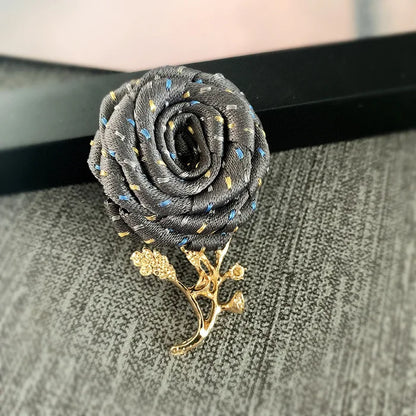 Korean Fabric Rose Flower Magnet Brooches for Men and Women Fashion Suit Shirt Corsage Party Wedding Brooch Jewelry Gifts