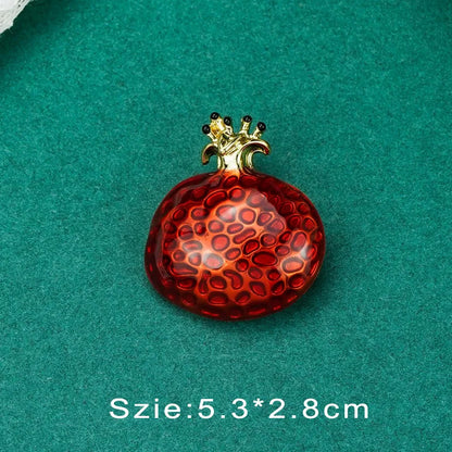Vintage Palace Plant Flower Baroque Brooch Red Enamel Pearl Brooch Pin Woman Girl Party Accessories