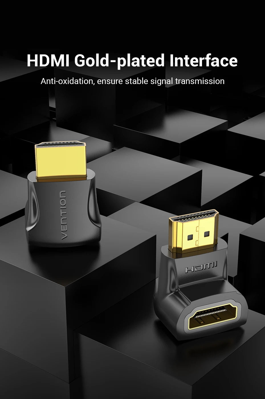 Vention HDMI Adapter 90 270 Degree Right Angle Male to Female Converter 4K HD Connector for HDTV PS4 Lptop TV Box HDMI Extender
