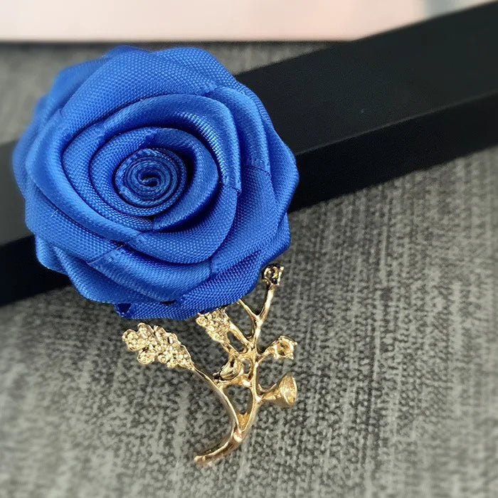 Korean Fabric Rose Flower Magnet Brooches for Men and Women Fashion Suit Shirt Corsage Party Wedding Brooch Jewelry Gifts