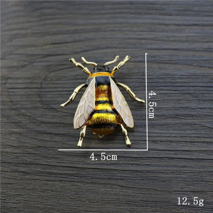 Enamel Bumblebee Brooches Women Alloy Yellow Bee Insect Brooch holiday Gift Broche Banquet Pins