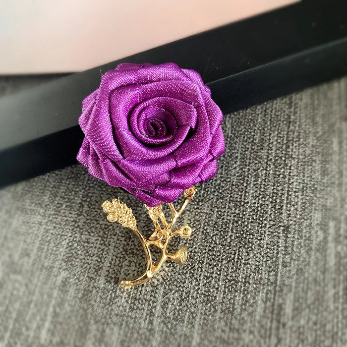 Korean Fabric Rose Flower Magnet Brooches for Men and Women Fashion Suit Shirt Corsage Party Wedding Brooch Jewelry Gifts