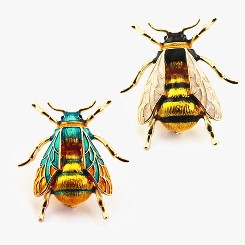 Enamel Bumblebee Brooches Women Alloy Yellow Bee Insect Brooch holiday Gift Broche Banquet Pins