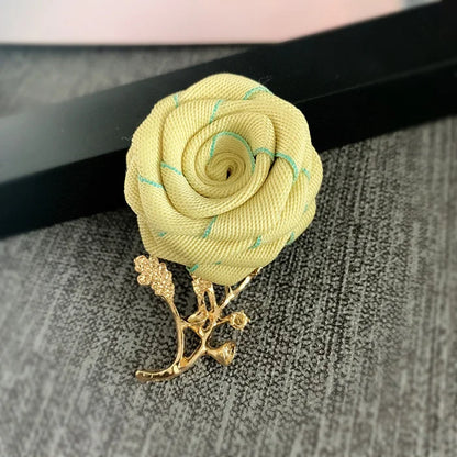 Korean Fabric Rose Flower Magnet Brooches for Men and Women Fashion Suit Shirt Corsage Party Wedding Brooch Jewelry Gifts