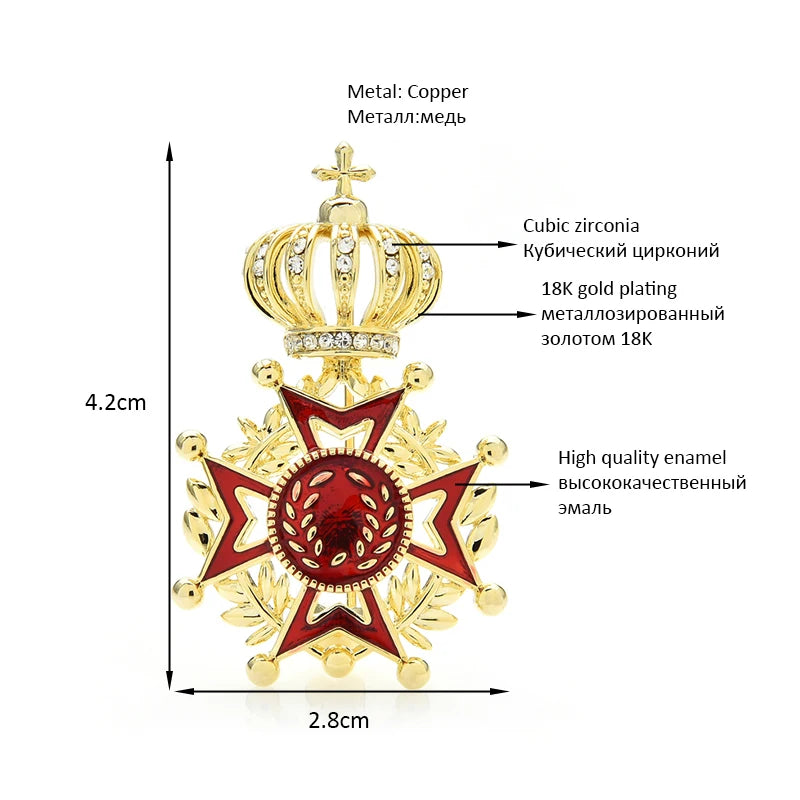 Wuli&baby Wear Crown Star Brooches For Women Unisex Alloy Enamel Office Casual Badge Brooch Pins Gifts