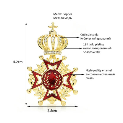 Wuli&baby Wear Crown Star Brooches For Women Unisex Alloy Enamel Office Casual Badge Brooch Pins Gifts