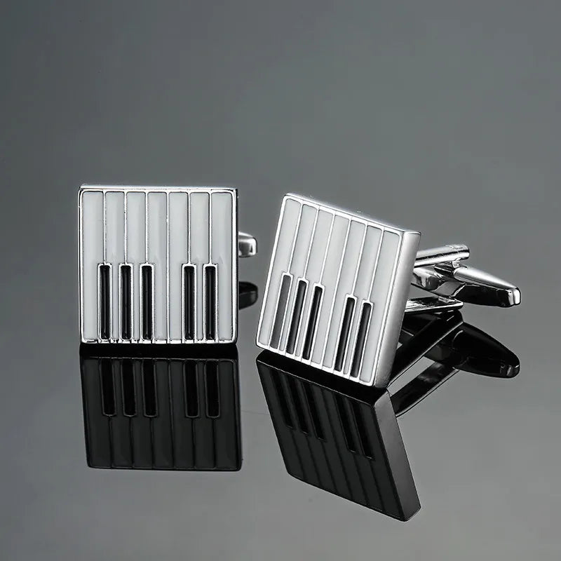 new brand high quality cuff links brass musical instruments Sax trumpet drum piano violin music symbol French shirt Cufflinks