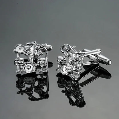 new brand high quality cuff links brass musical instruments Sax trumpet drum piano violin music symbol French shirt Cufflinks