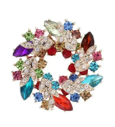 Big New Elegant Pink Crystal Flower Brooch Rhinestone Pin Romantic Wedding Bride Bridesmaid Large Brooches For Woman Jewelry
