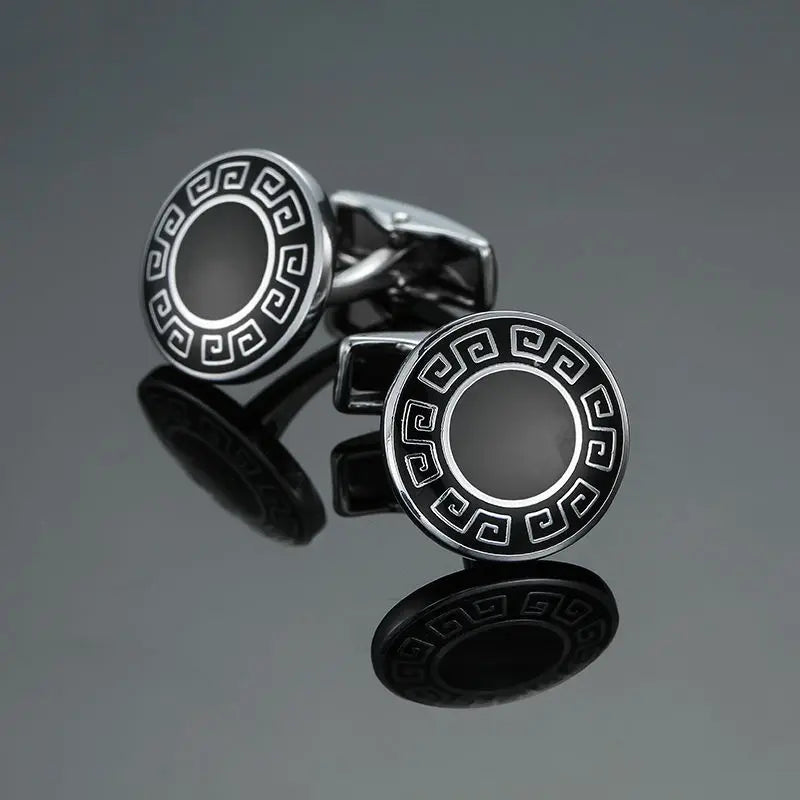 Fashion Men's Cufflinks Stainless Steel Business Cufflinks For Gentlemen steel Stamping Cuff Links Hand engraving Men Jewelry