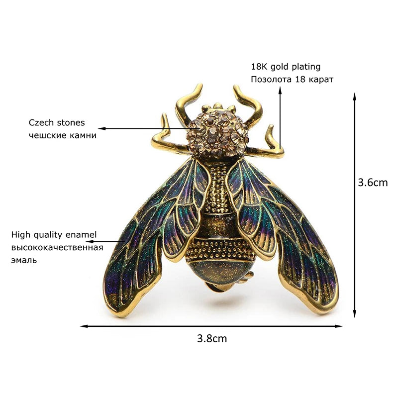 Wuli&Baby Rhinestone Alloy Gold Color Cicada Brooches For Women And Men Crystal Enamel Brooch Pins Christmas Gifts